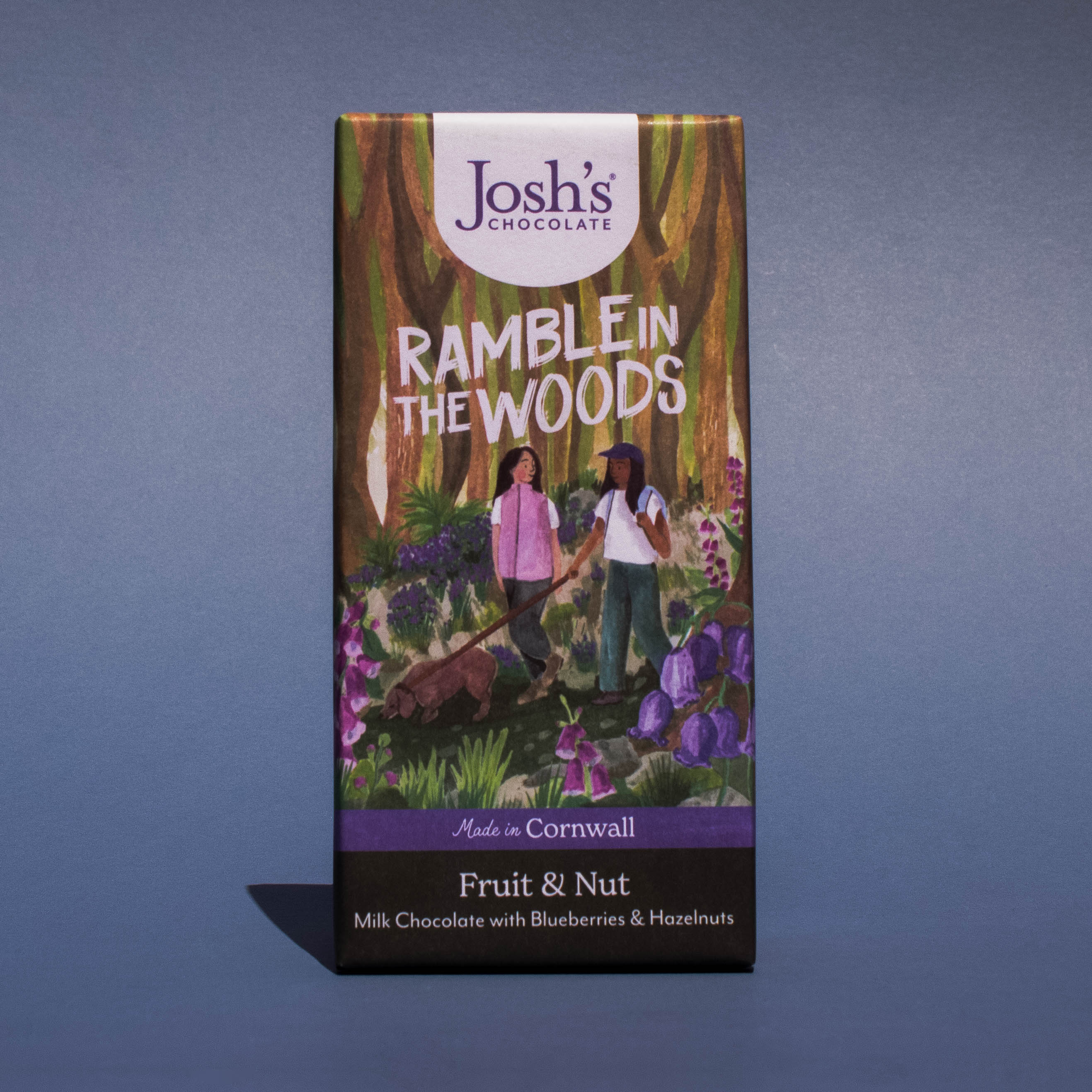 Milk Chocolate with Blueberries & Hazelnuts 90g | Josh's Chocolate