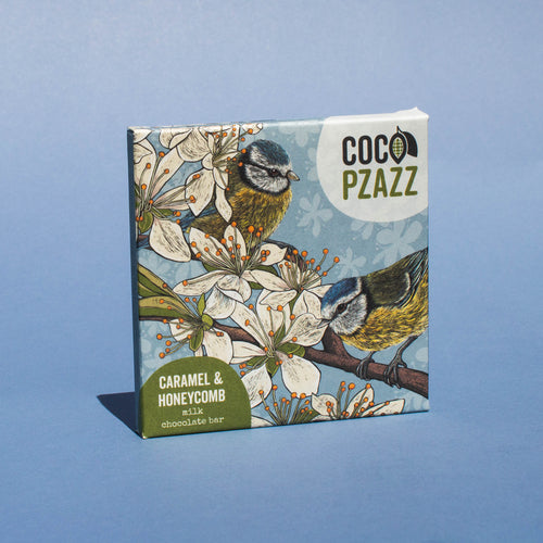 Caramel & Honeycomb Milk Chocolate Bar 80g | Coco Pzazz