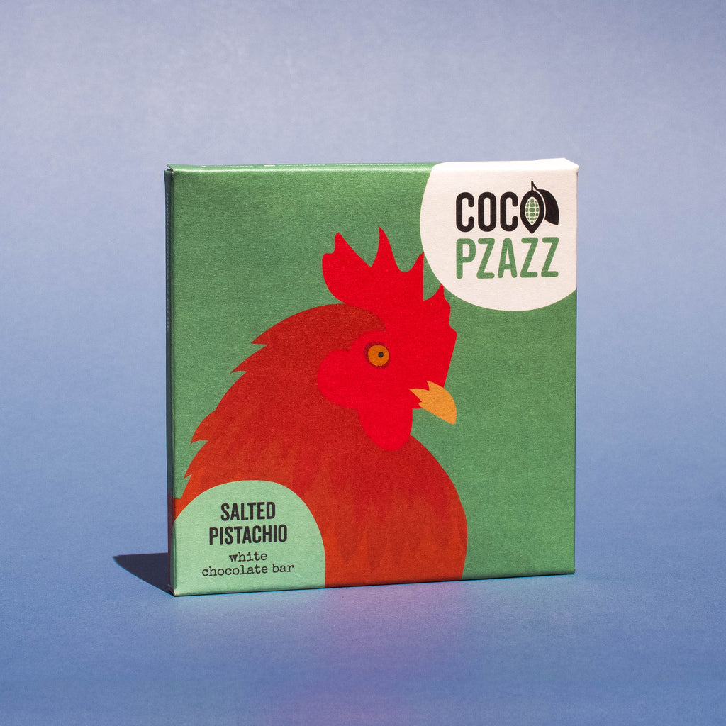Salted Pistachio White Chocolate Bar 80g | Coco Pzazz