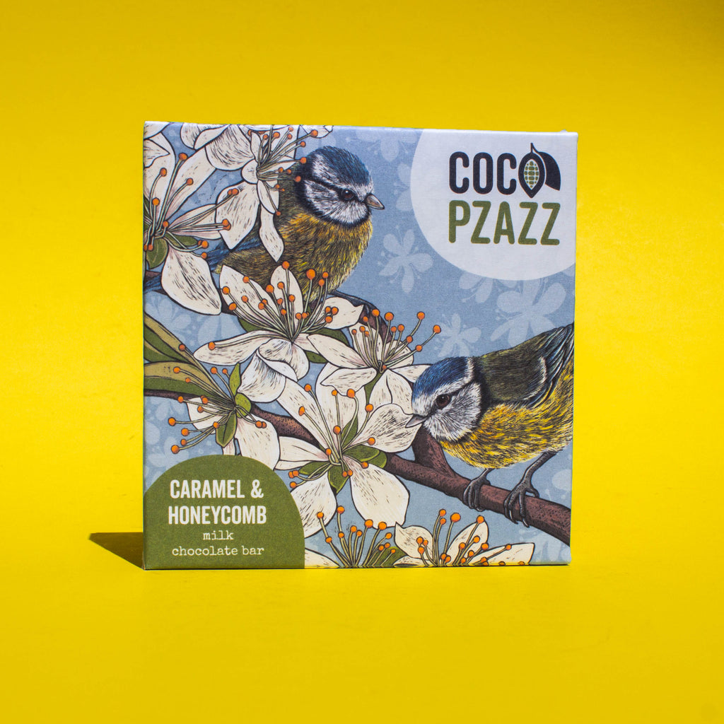 Caramel & Honeycomb Milk Chocolate Bar 80g | Coco Pzazz