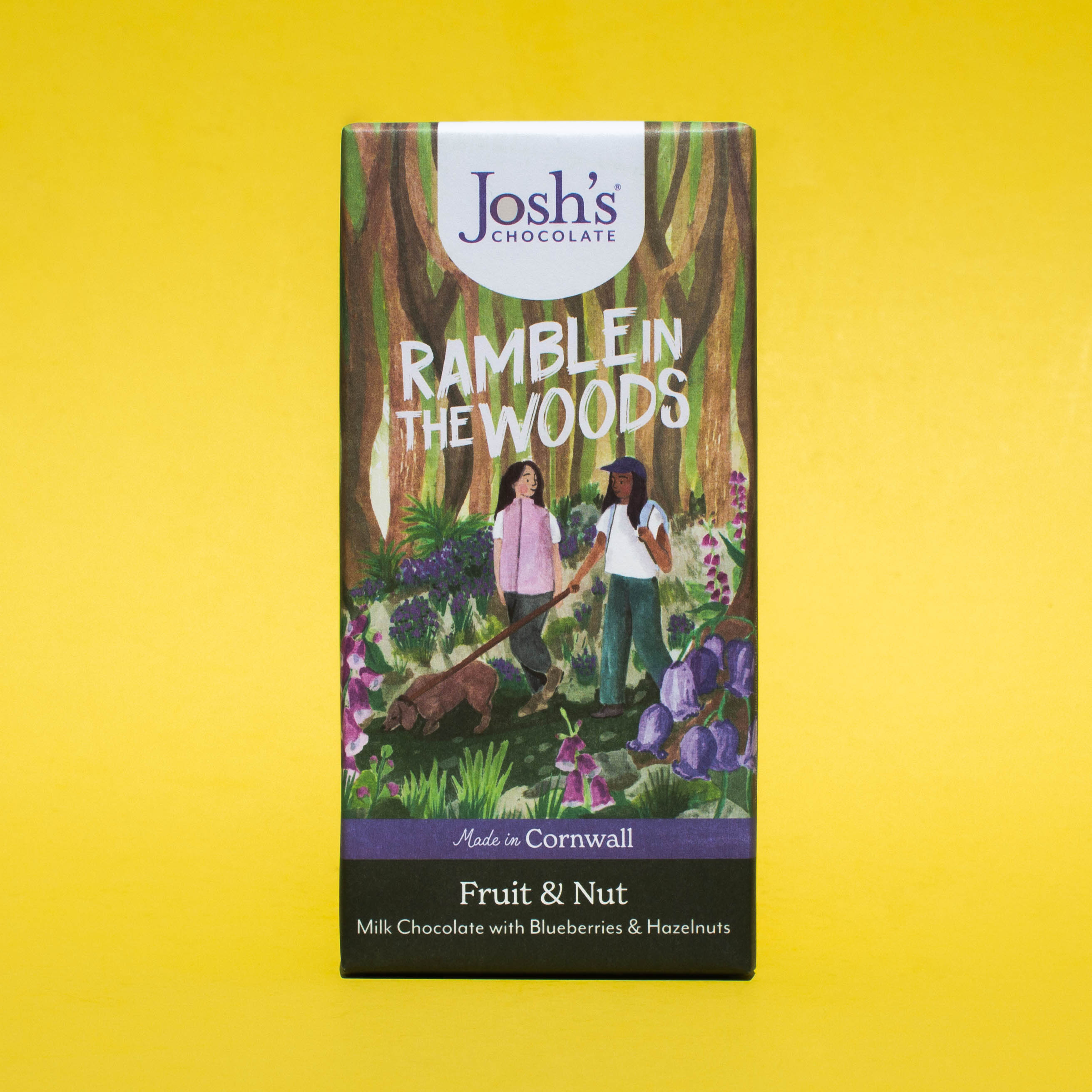 Milk Chocolate with Blueberries & Hazelnuts 90g | Josh's Chocolate