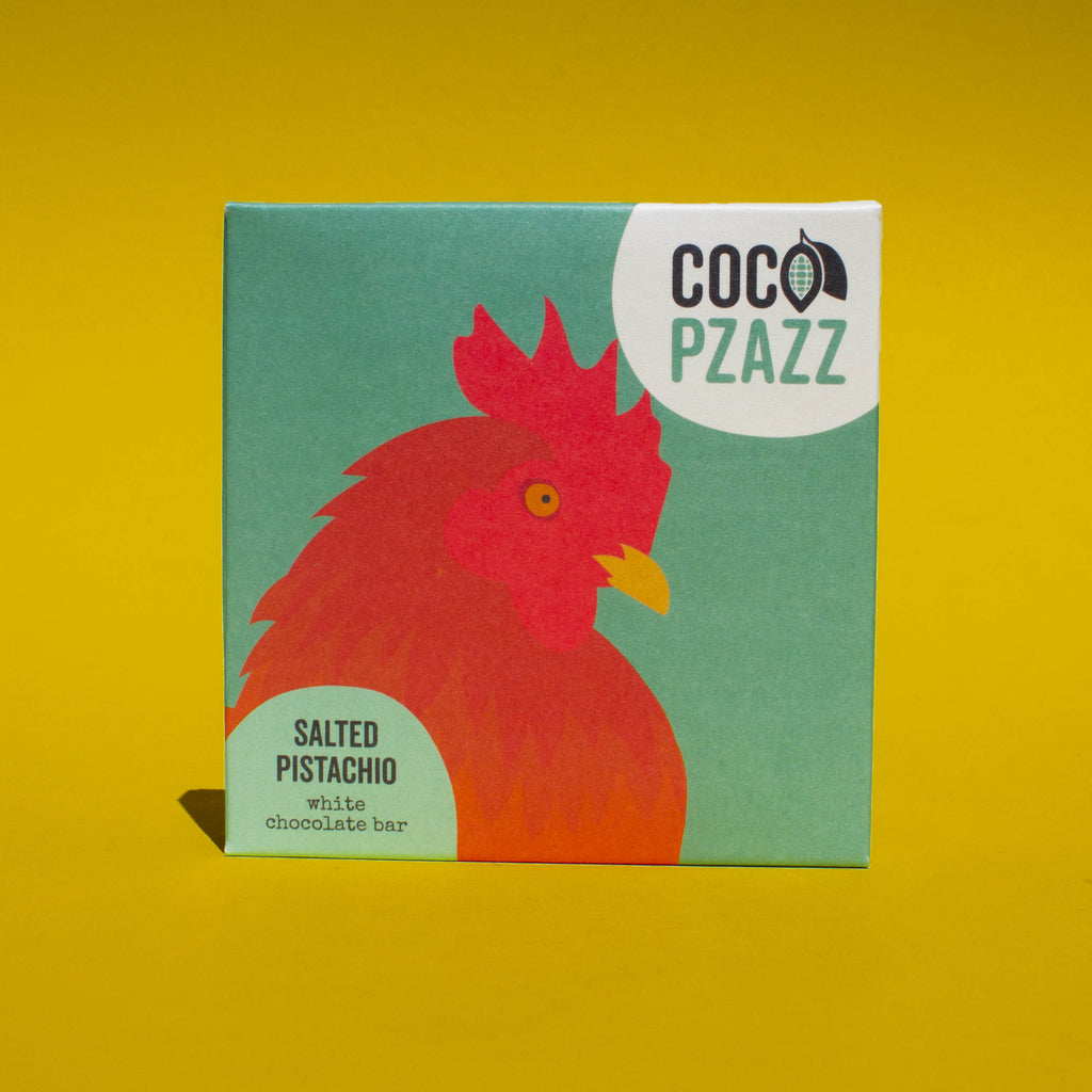 Salted Pistachio White Chocolate Bar 80g | Coco Pzazz
